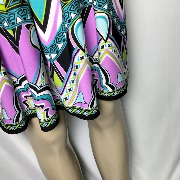 COLORFUL summer dress knee length size 6 - Picture 5 of 8